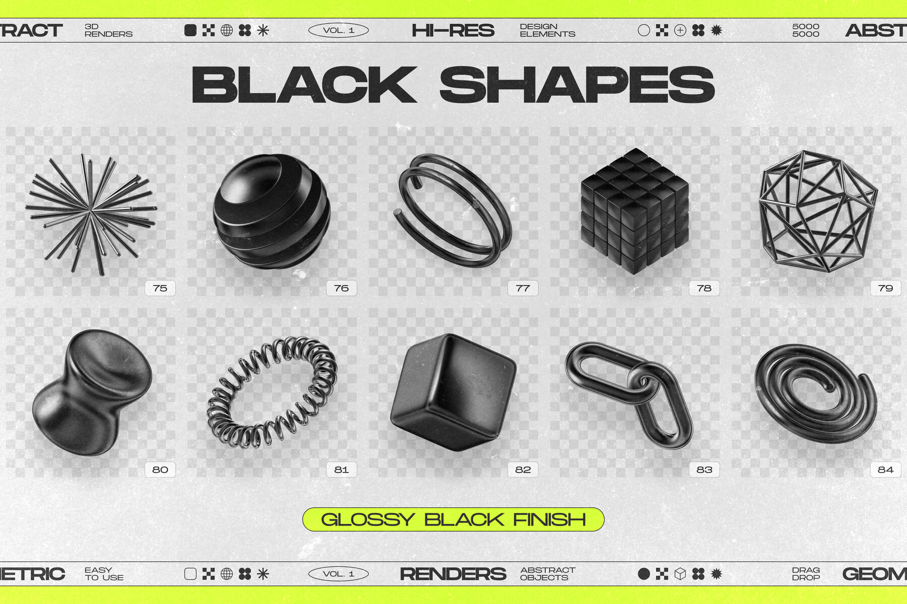 130 Black 3D Elements Collection Vol 1 14