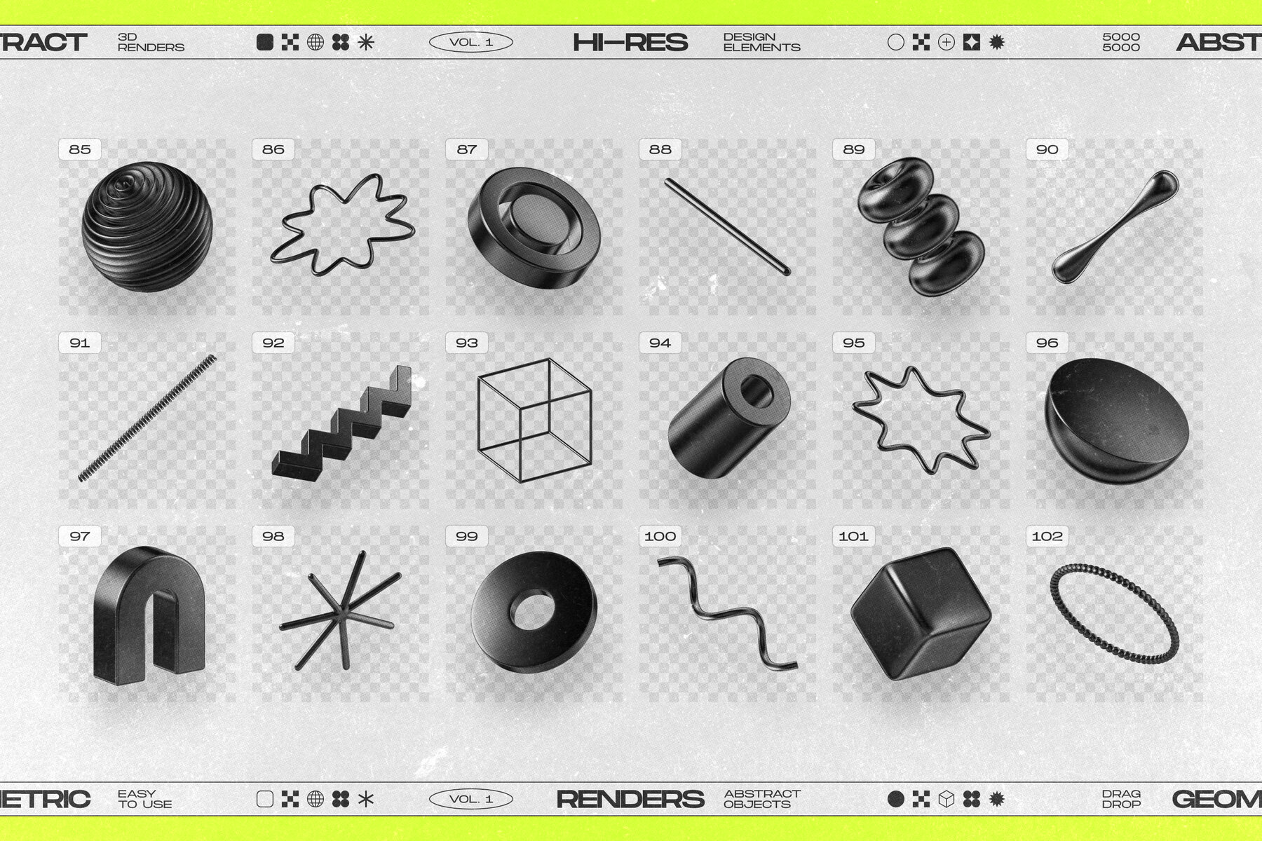 130 Black 3D Elements Collection Vol 1 16