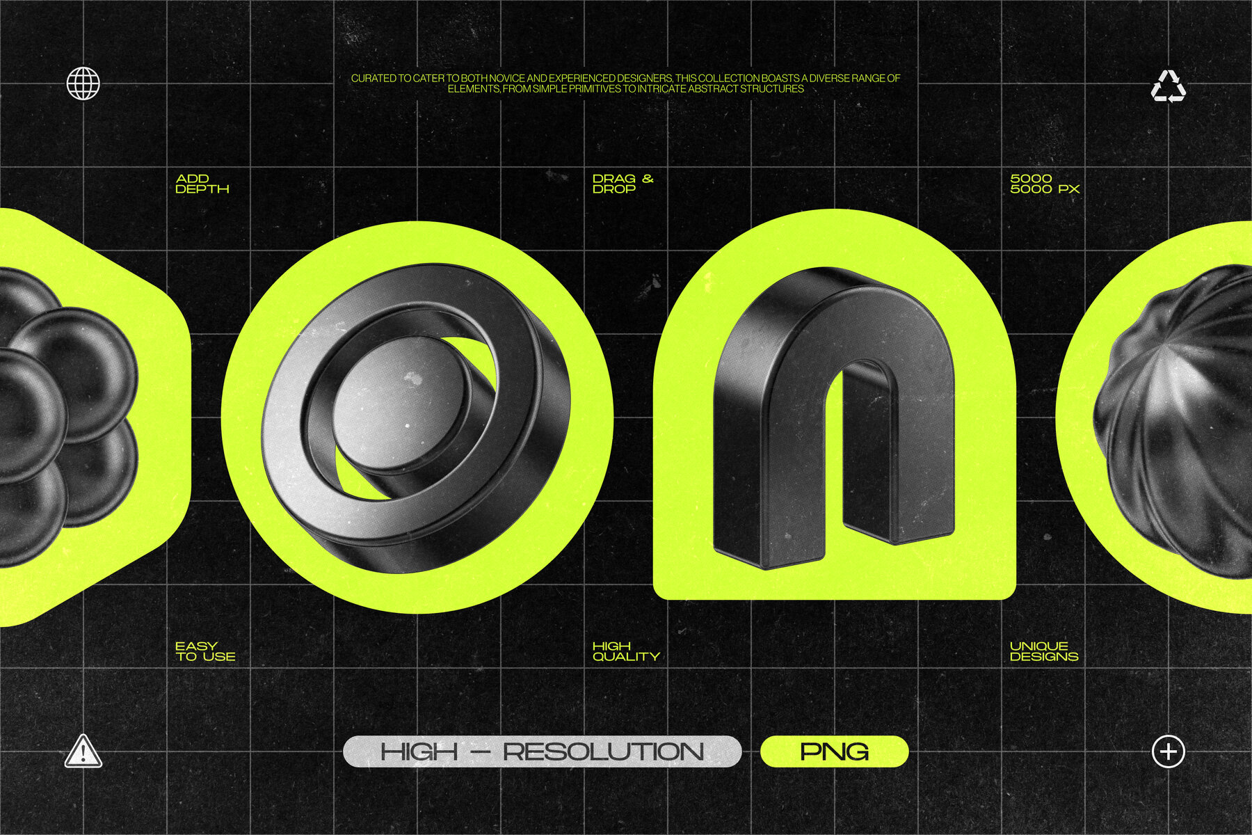 130 Black 3D Elements Collection Vol 1 17