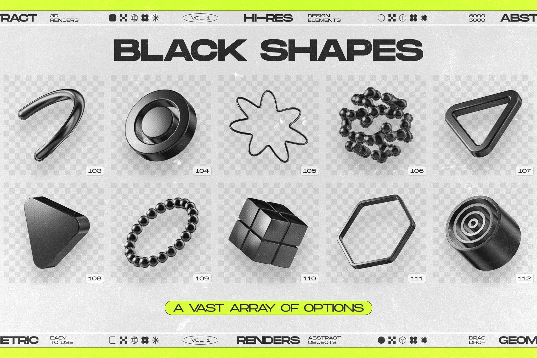 130 Black 3D Elements Collection Vol 1 18