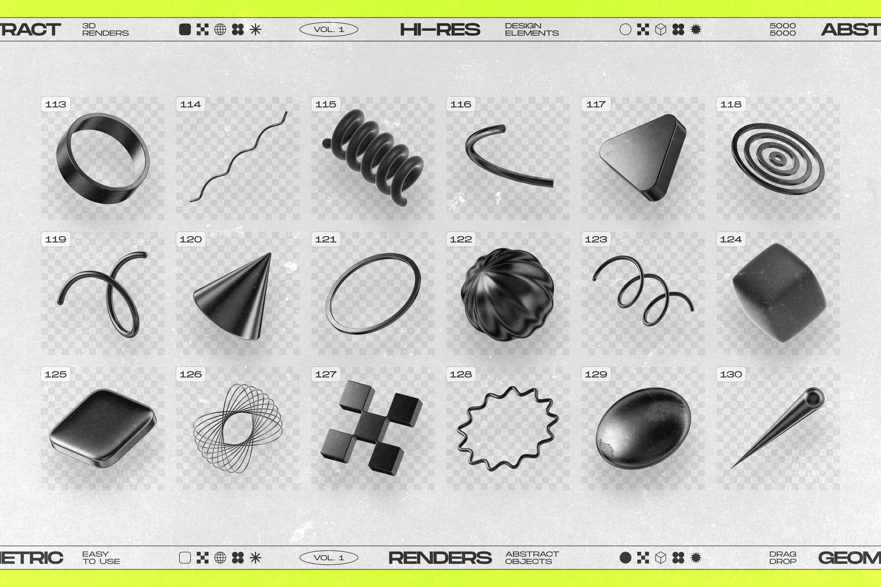 130 Black 3D Elements Collection Vol 1 20