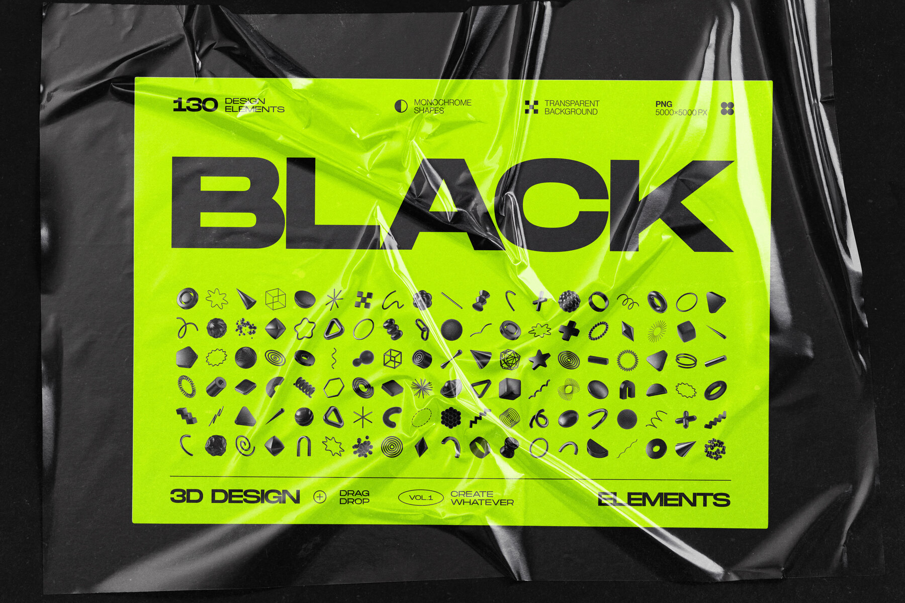130 Black 3D Elements Collection Vol 1 21
