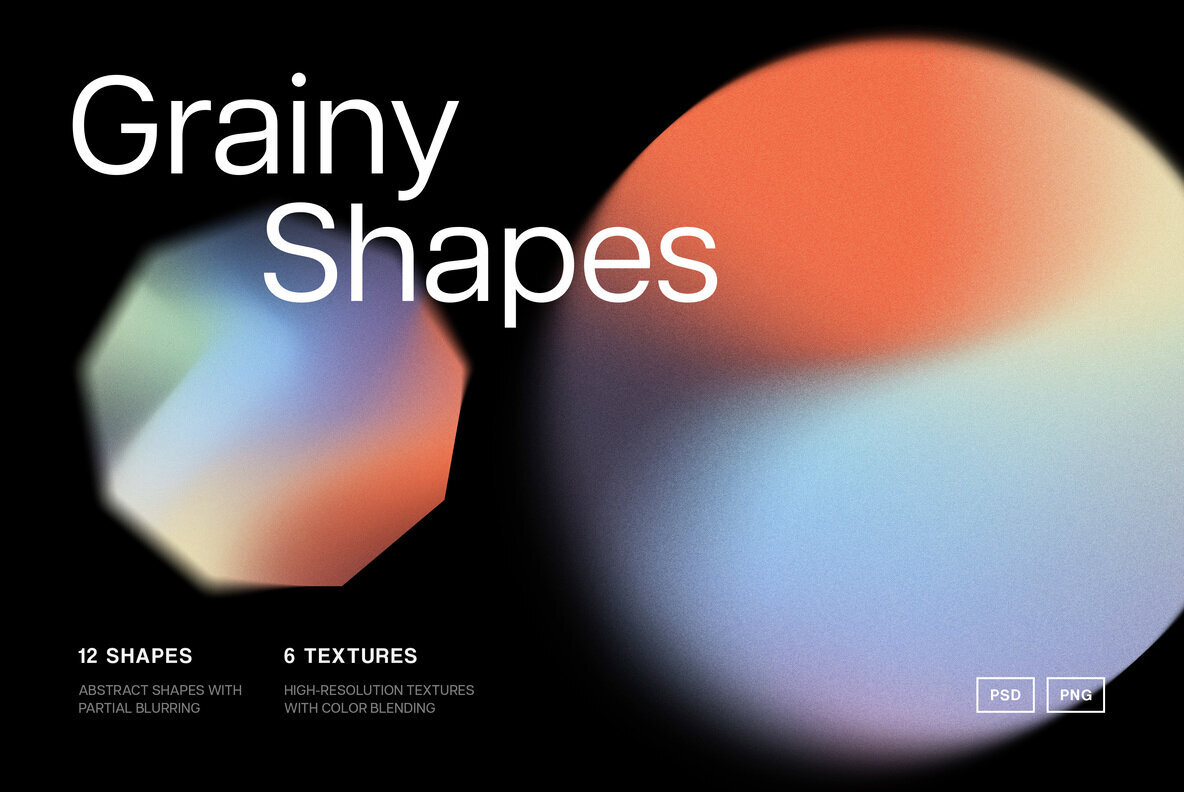 Grainy Gradient Shapes Collection 1