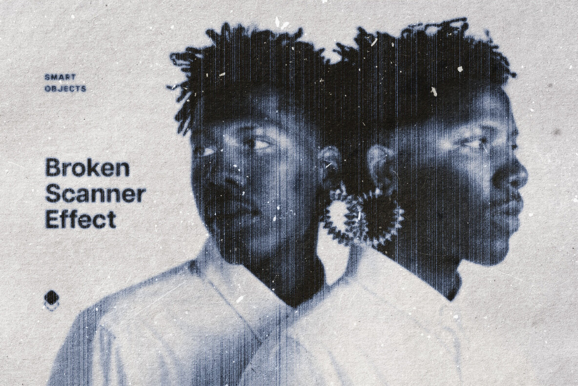 Retro Broken Scanner Photo Effect 1