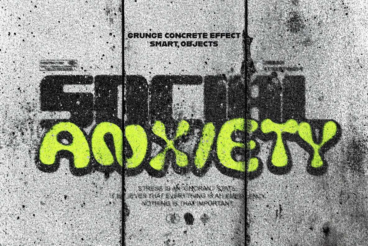 Grunge Concrete Wall Art Mockup 1