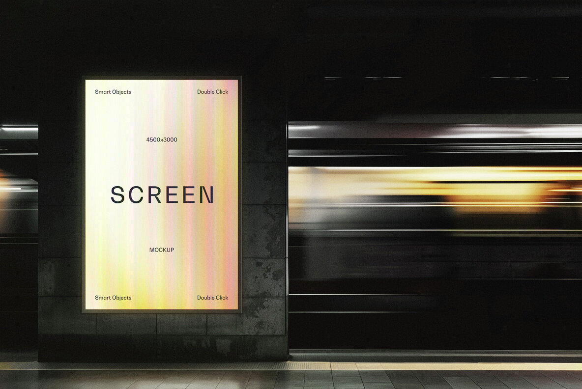 Vertical Subway Screen Mockup 1