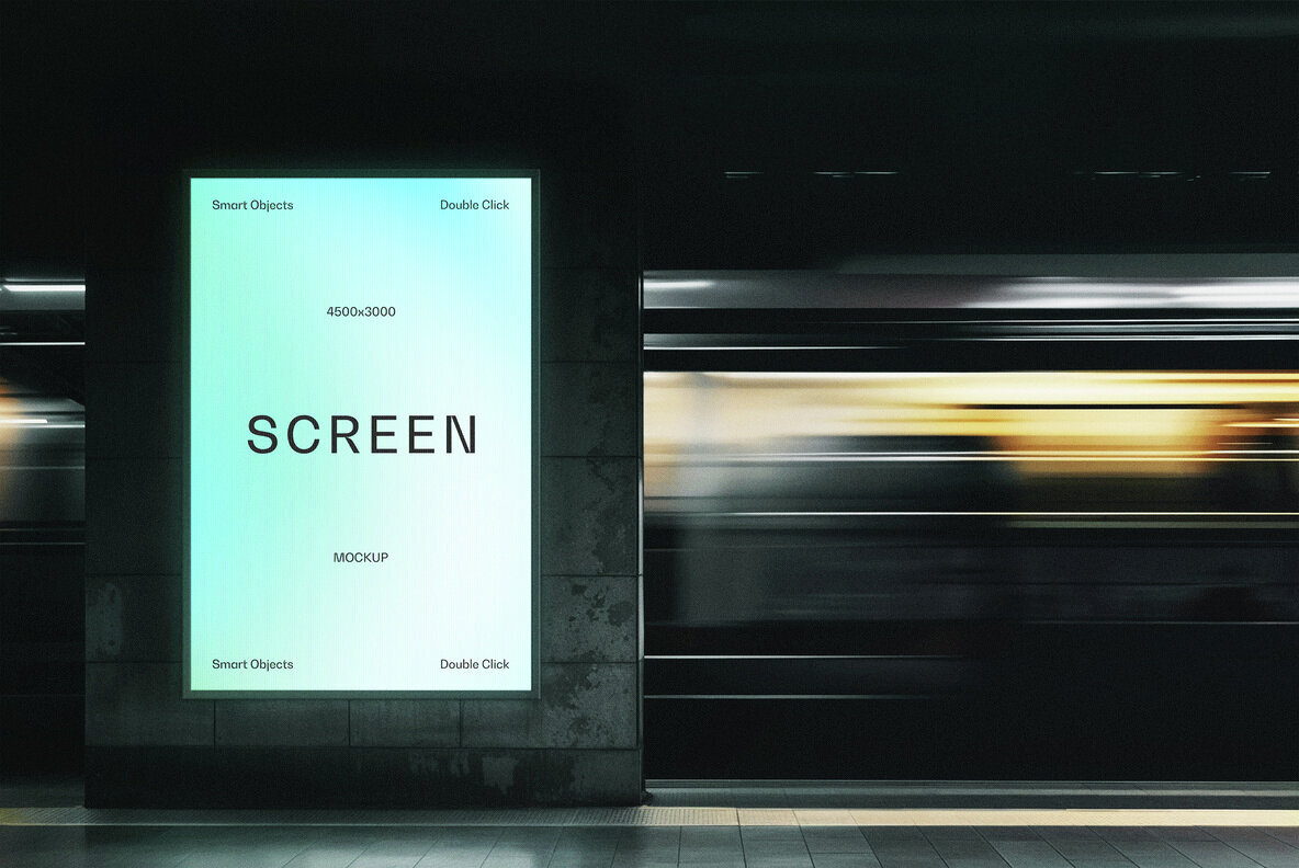 Vertical Subway Screen Mockup 2