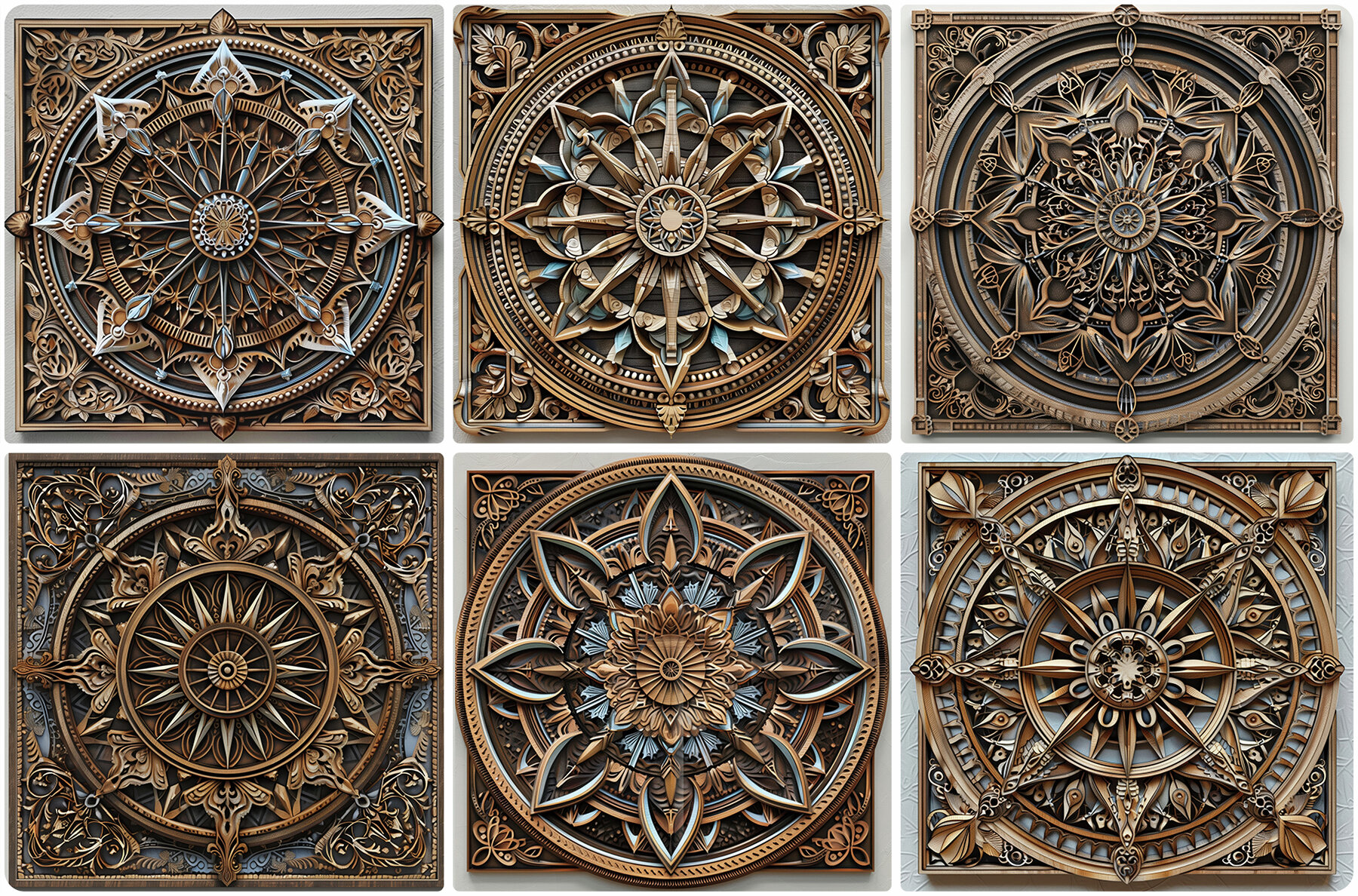 30 Wood Mandala Texture Backgrounds 4