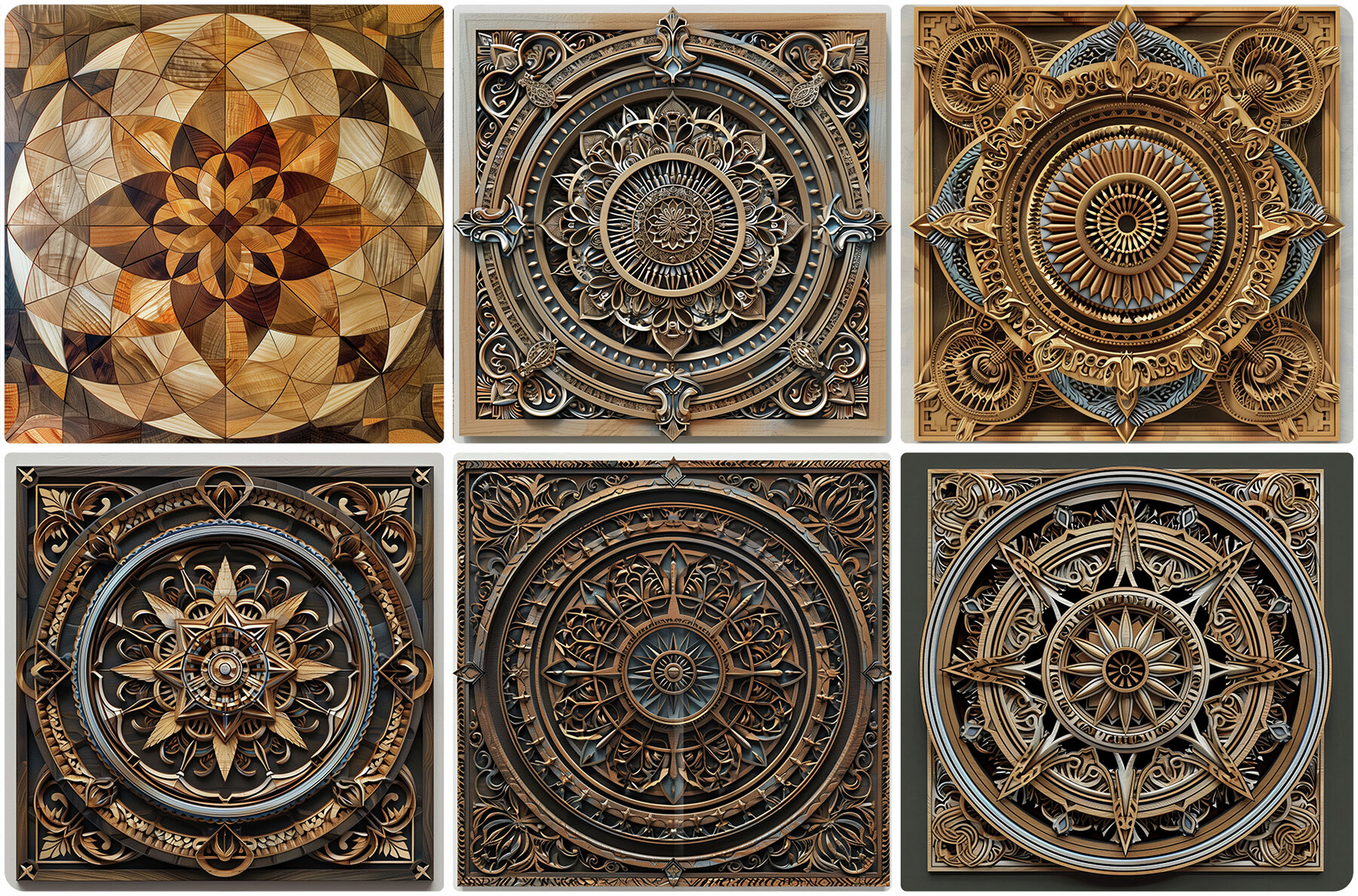 30 Wood Mandala Texture Backgrounds 5