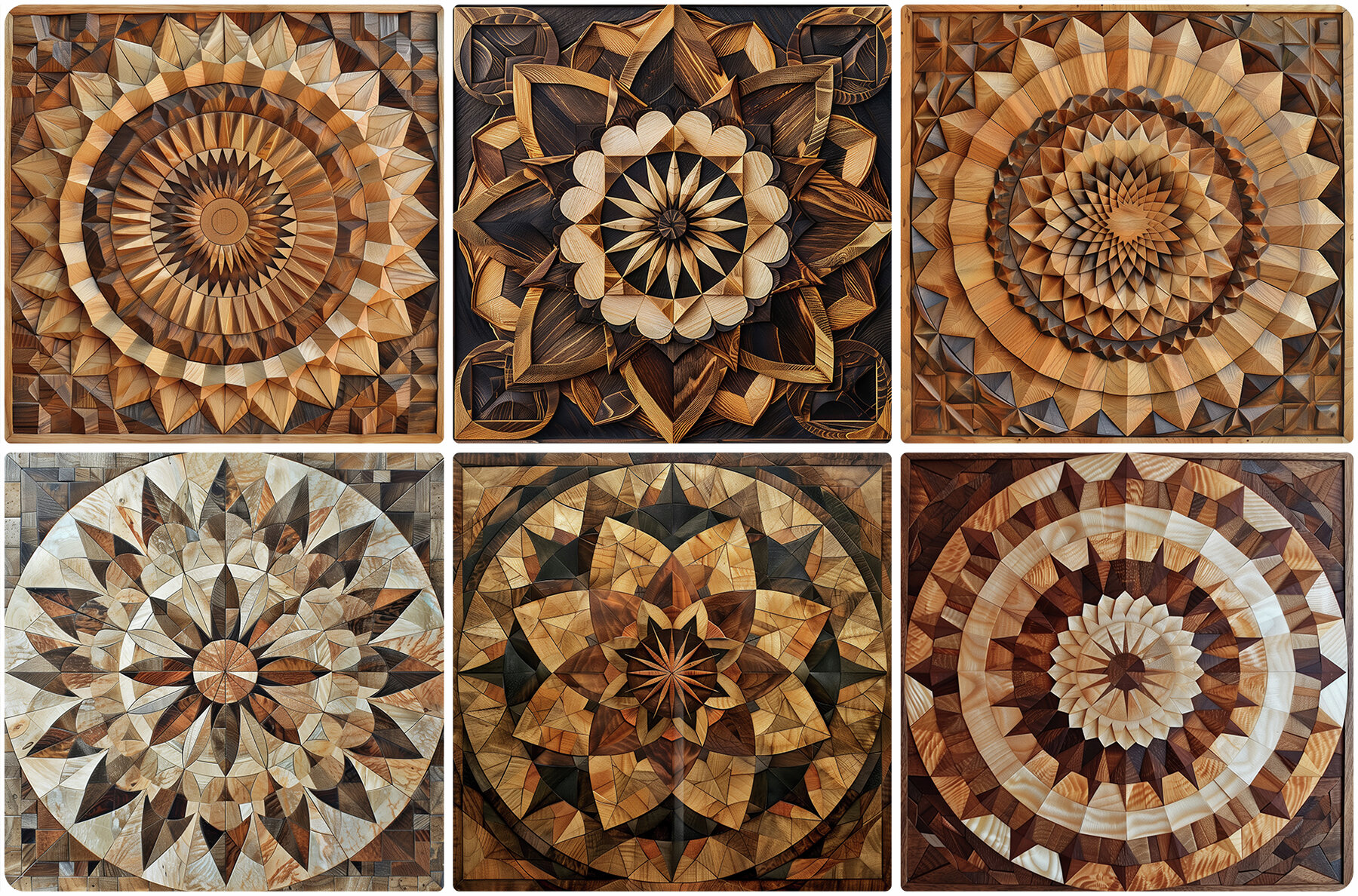 30 Wood Mandala Texture Backgrounds 6