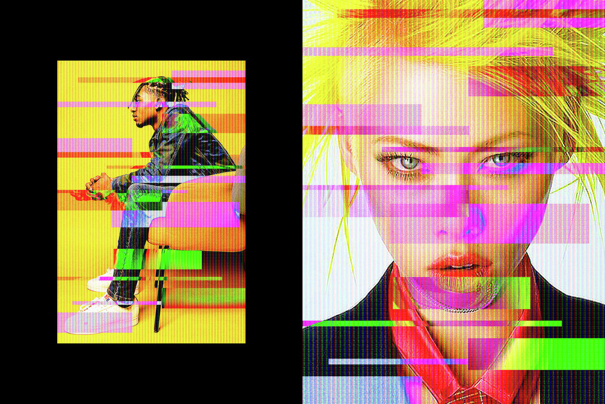 Closedown TV Glitch Photo Effect 3