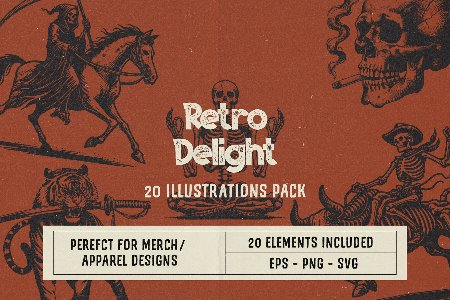 Retro Delight 20 Illustrations Pack 1
