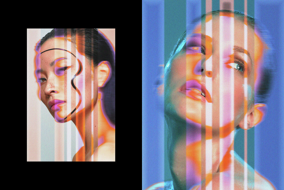 Color Streaks Distortion Photo Effect 3