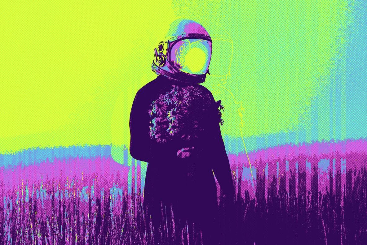 Cyberpunk Halftone Outline Photo Effect 4