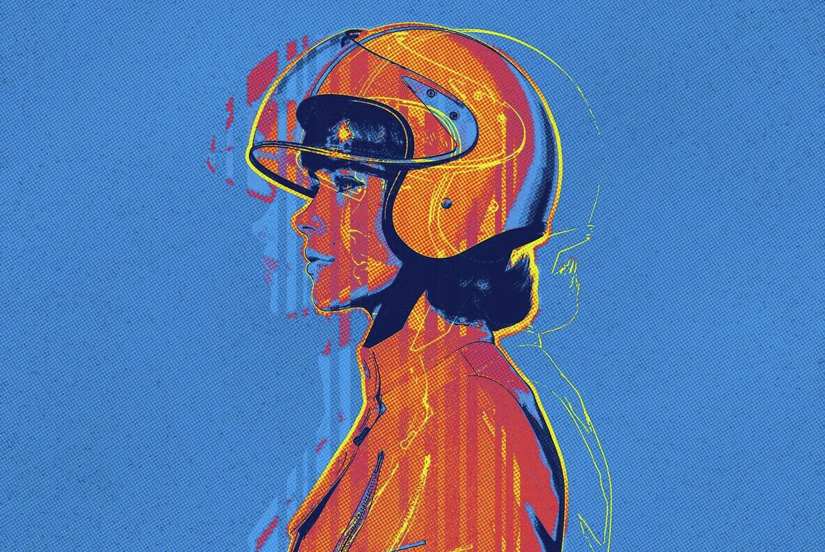 Cyberpunk Halftone Outline Photo Effect 5