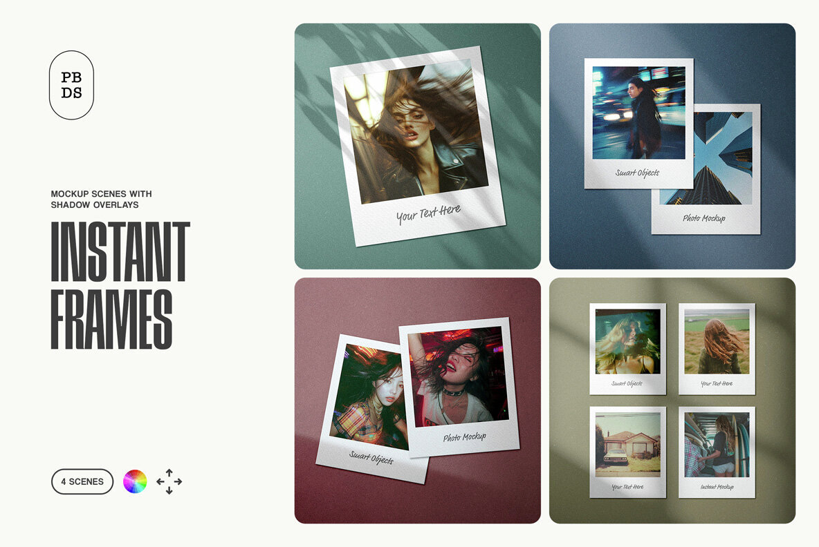 Polaroid Mockup Scenes 1