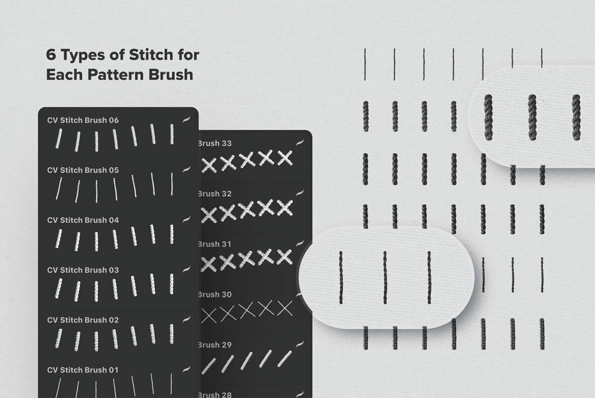 Stitch and Fabric Procreate Brushes 4