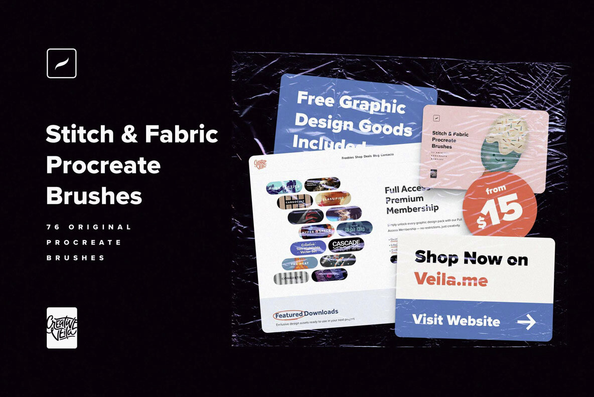 Stitch and Fabric Procreate Brushes 10