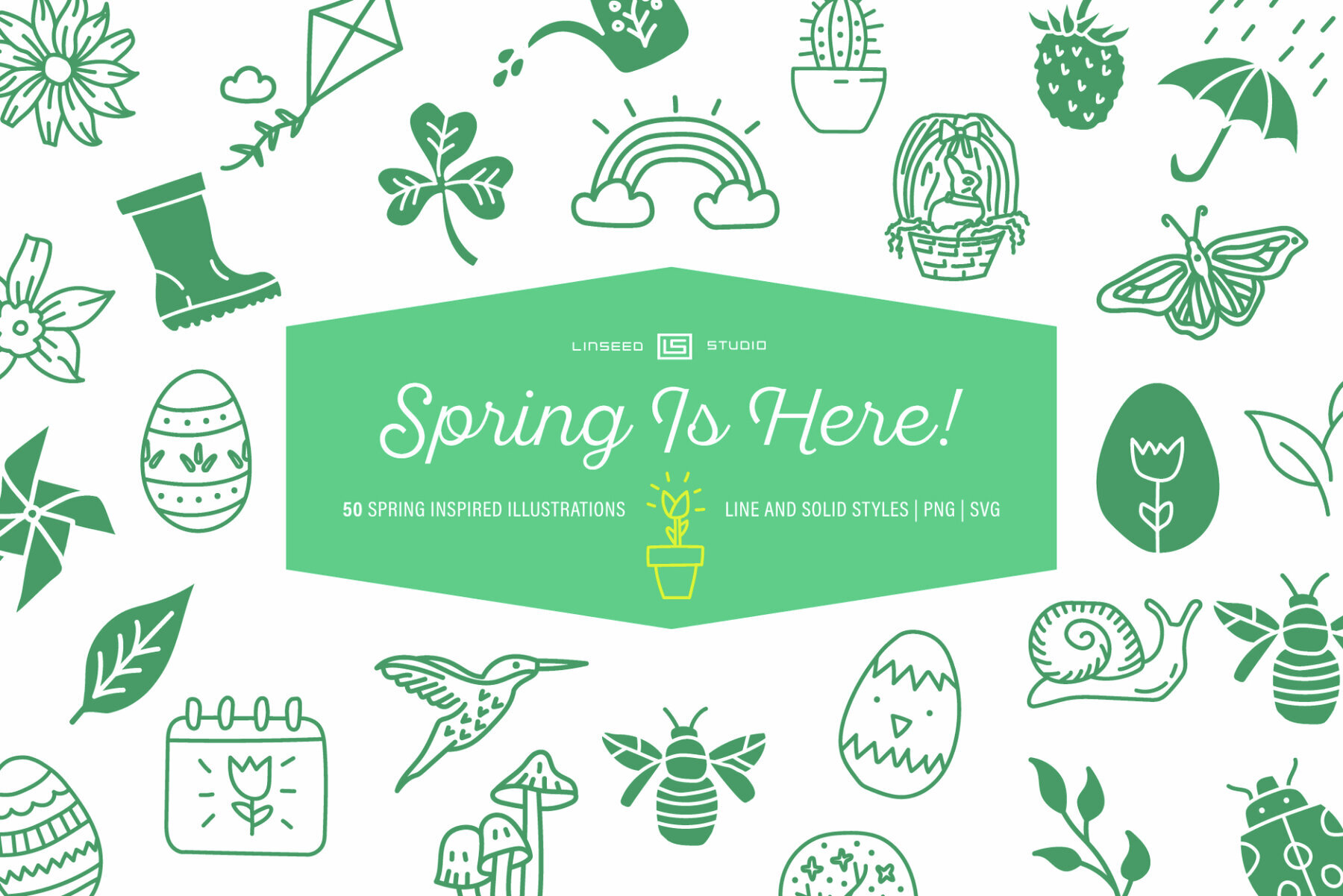 Spring Is Here Illustration Set 1