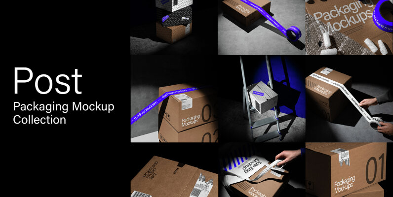 Post Packaging Mockups Kit