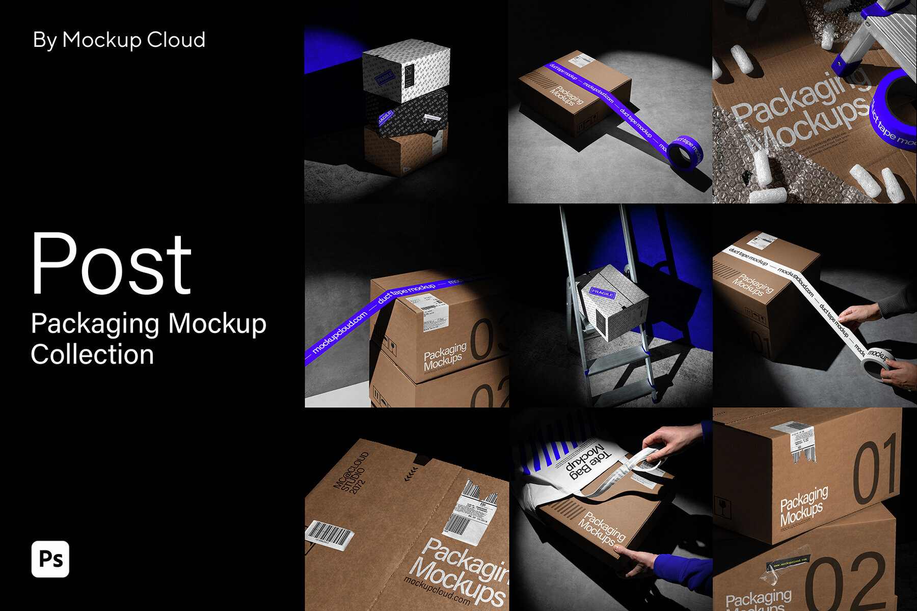 Post Packaging Mockups Kit 1