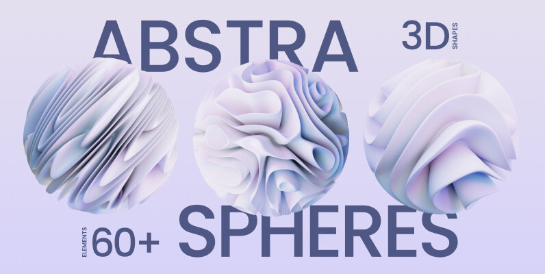3D Abstra Spheres   60 illustrations