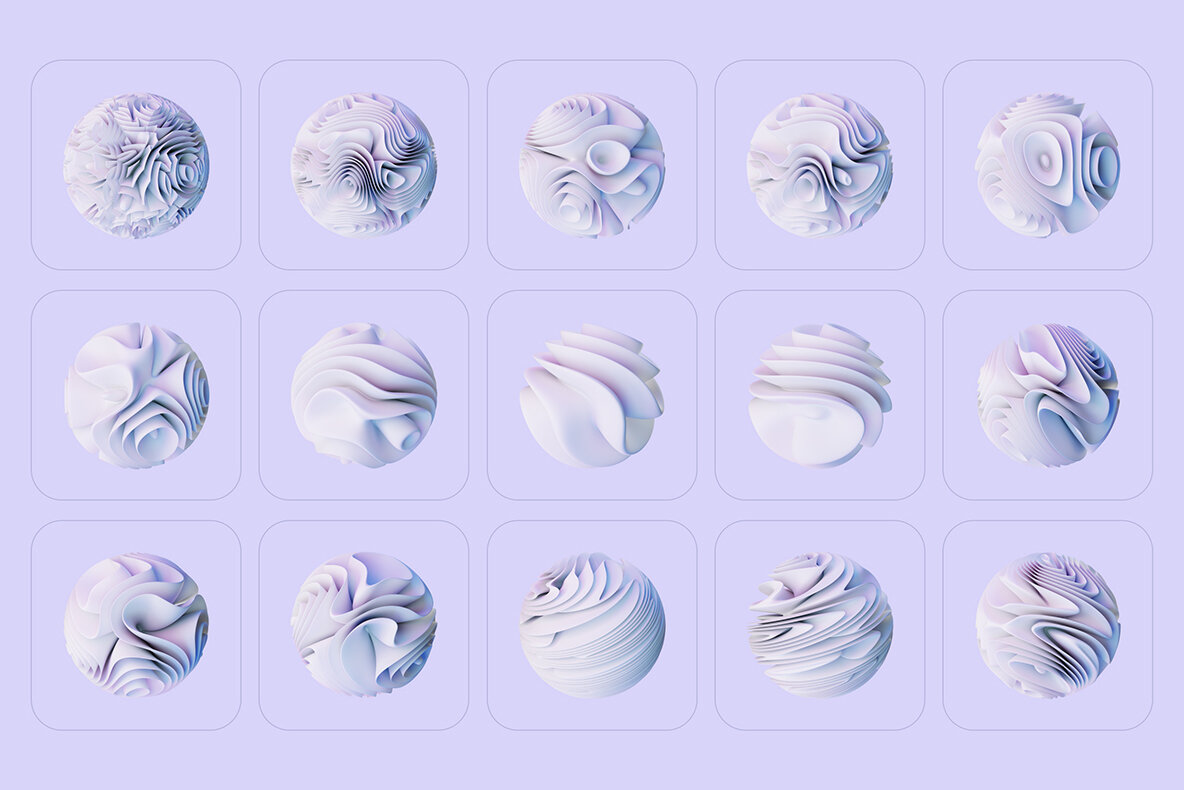 3D Abstra Spheres   60 illustrations 10