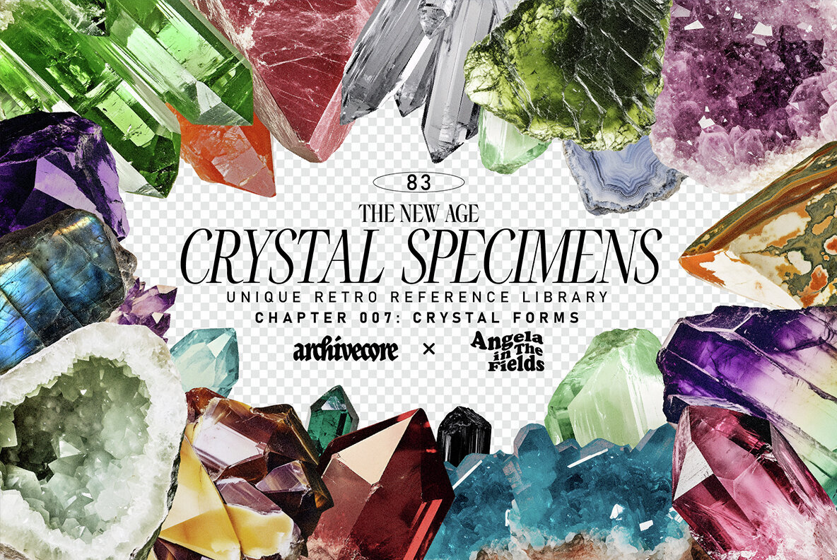 Crystal Specimens Vintage Clipart 1