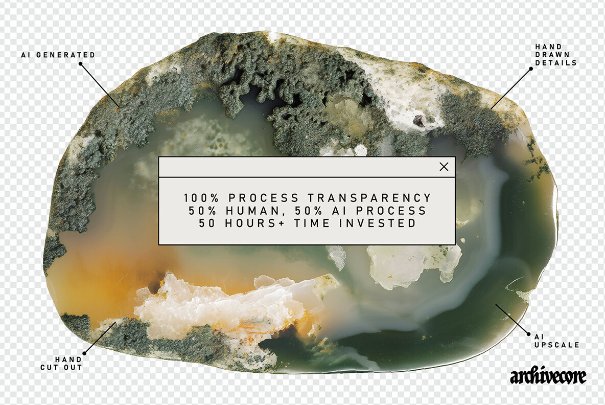 Crystal Specimens Vintage Clipart 2