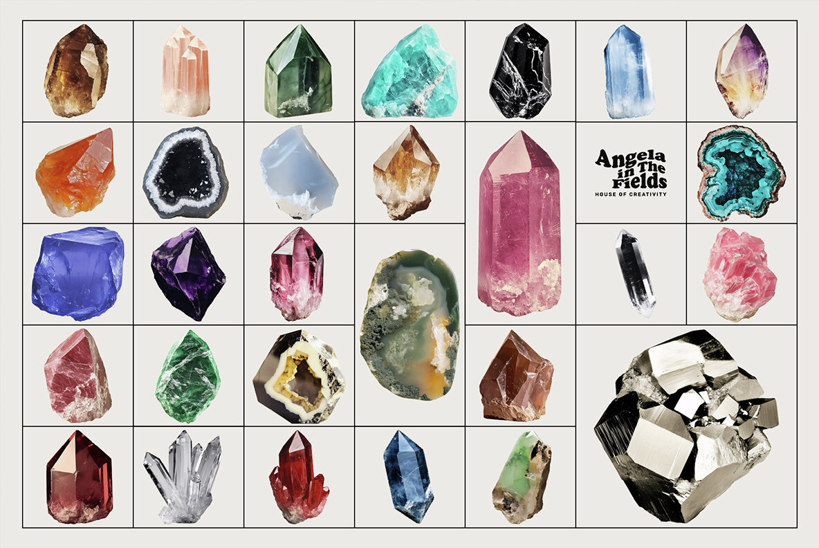 Crystal Specimens Vintage Clipart 7
