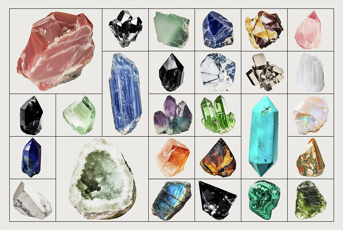 Crystal Specimens Vintage Clipart 10