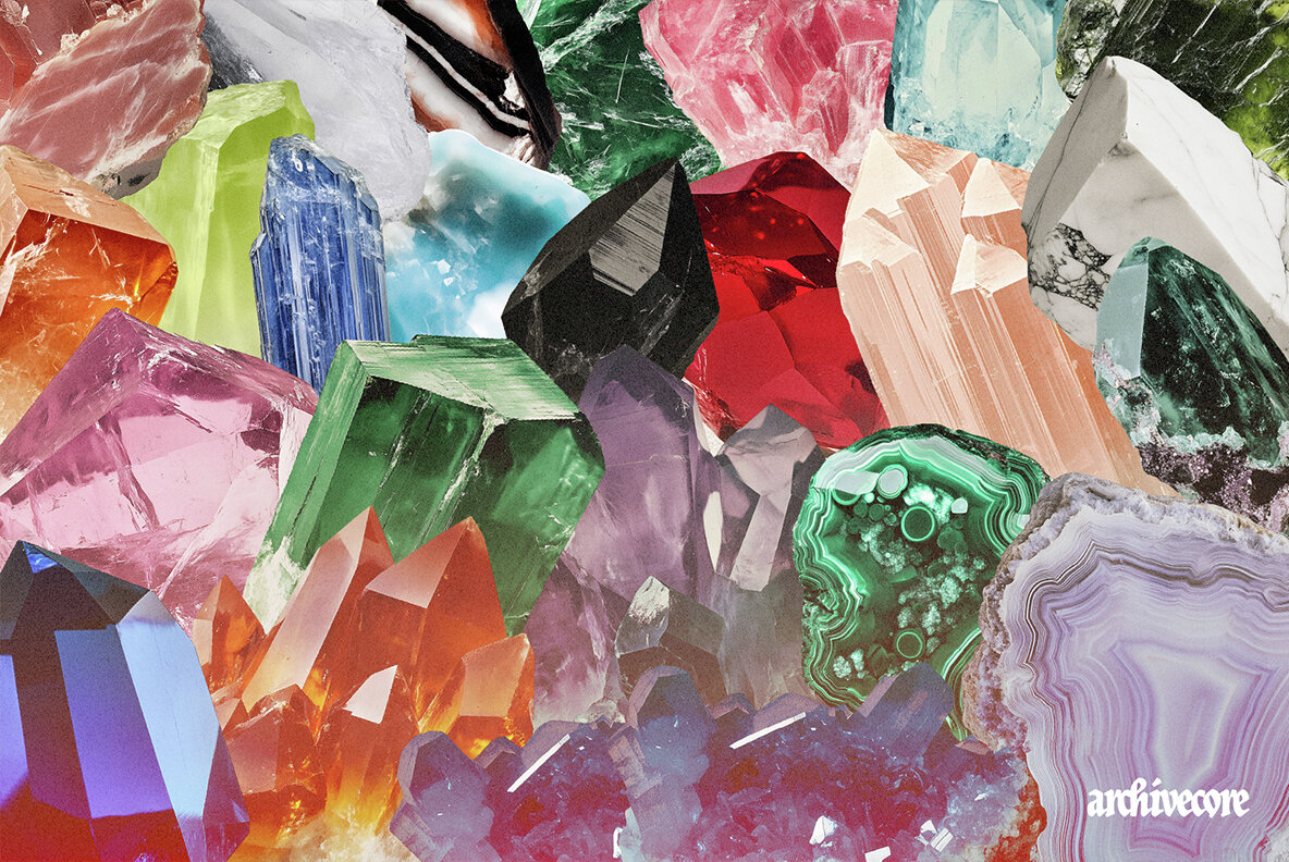 Crystal Specimens Vintage Clipart 11