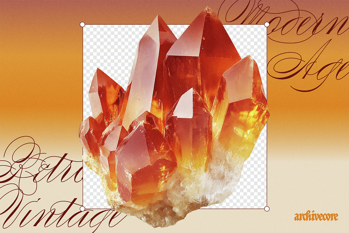 Crystal Specimens Vintage Clipart 12