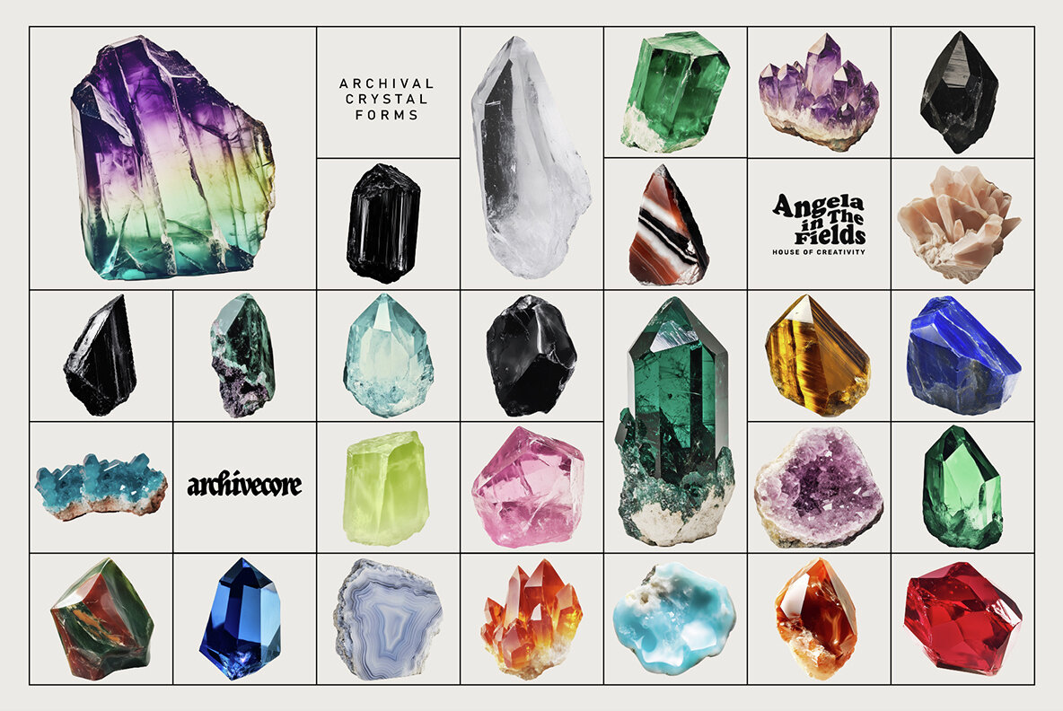 Crystal Specimens Vintage Clipart 13