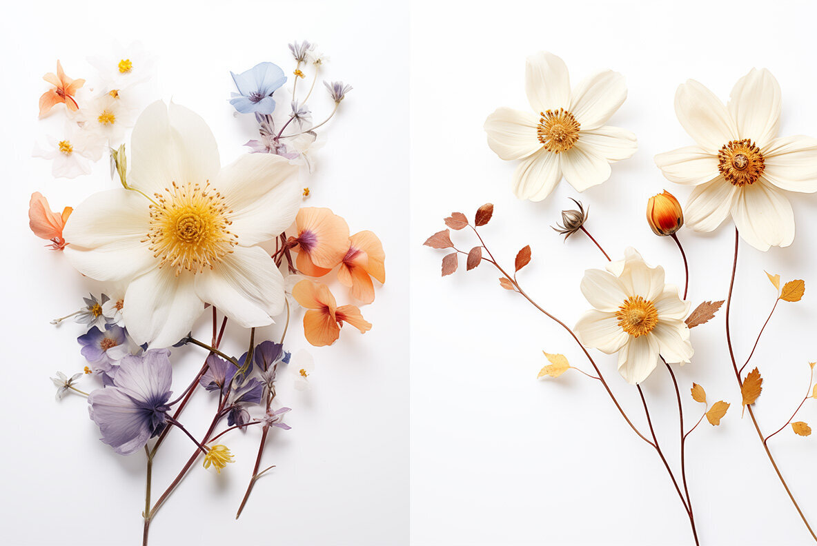 Flat lay wild flowers 2