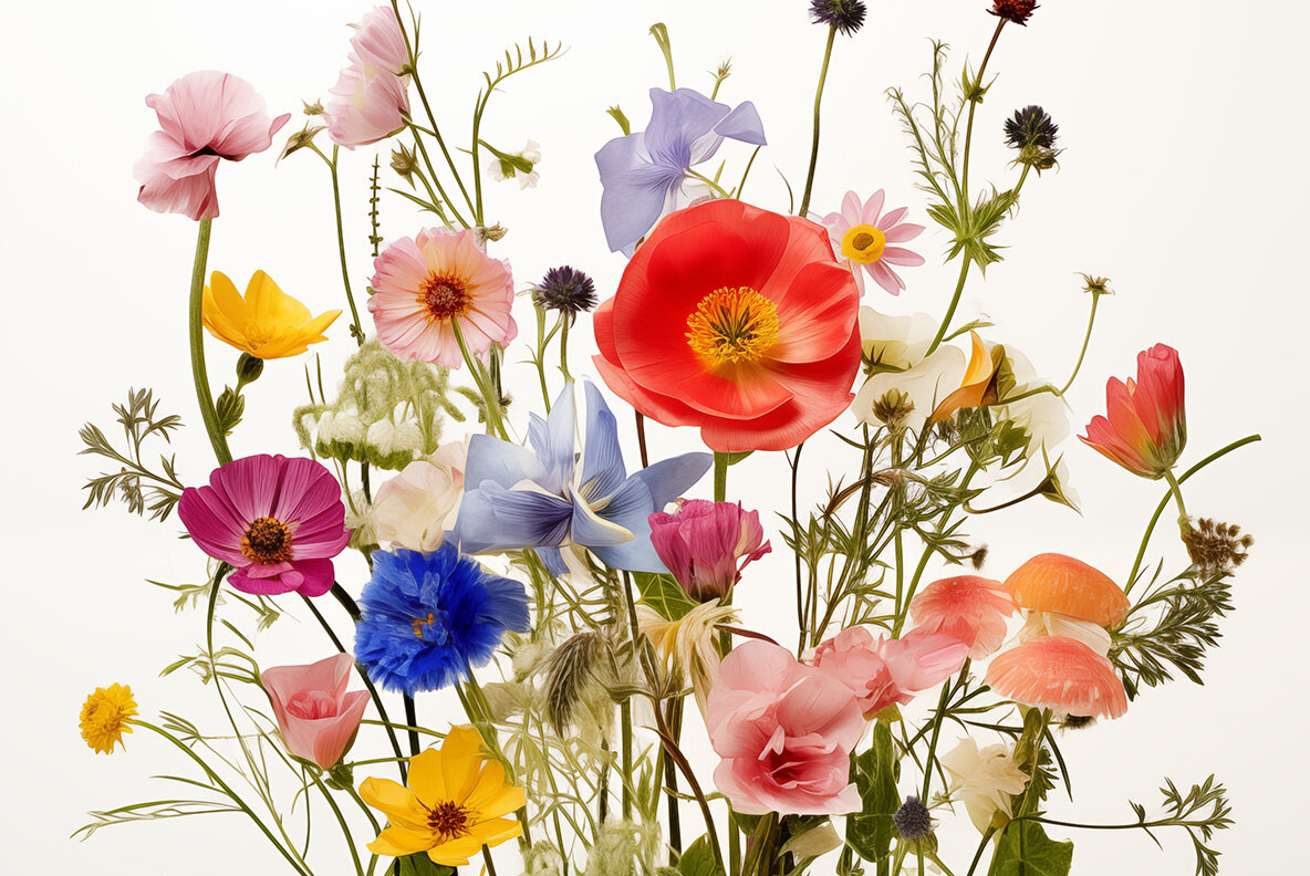 Flat lay wild flowers 11