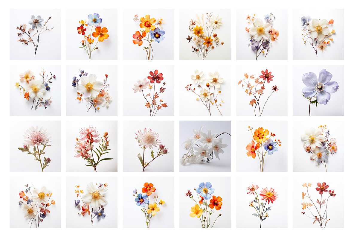 Flat lay wild flowers 13