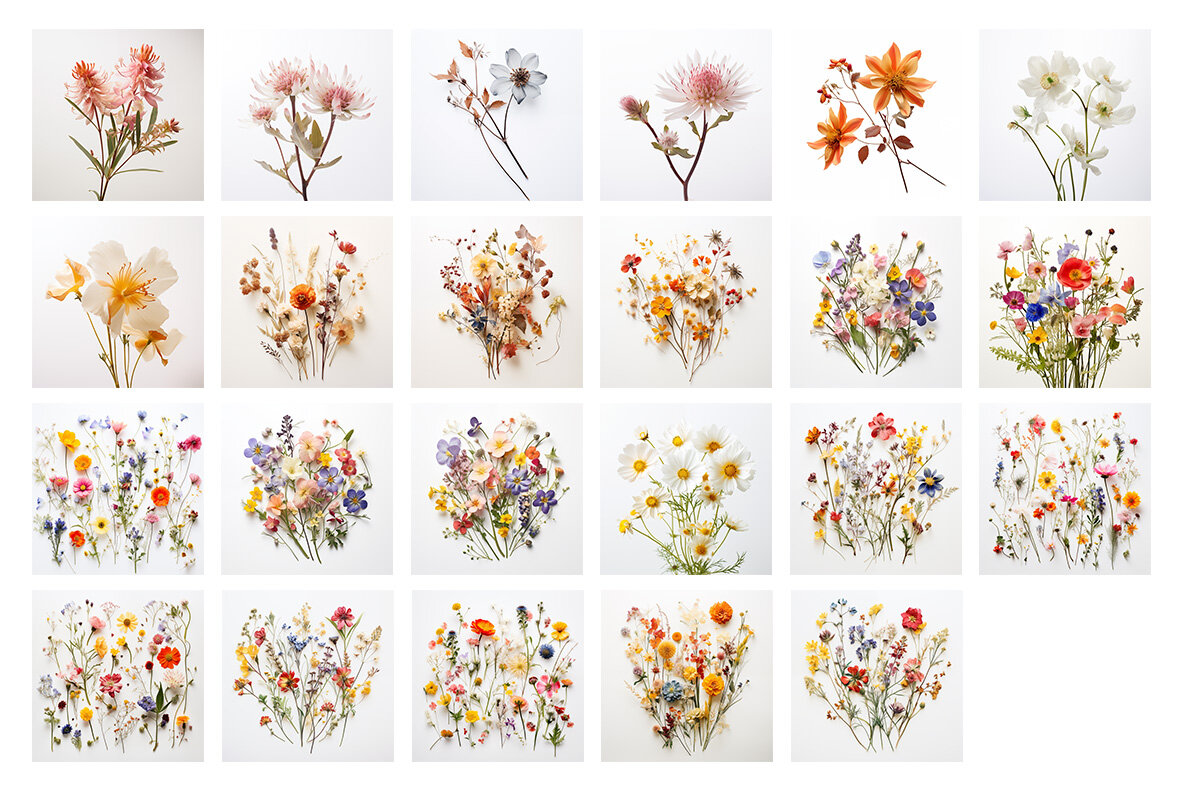 Flat lay wild flowers 14