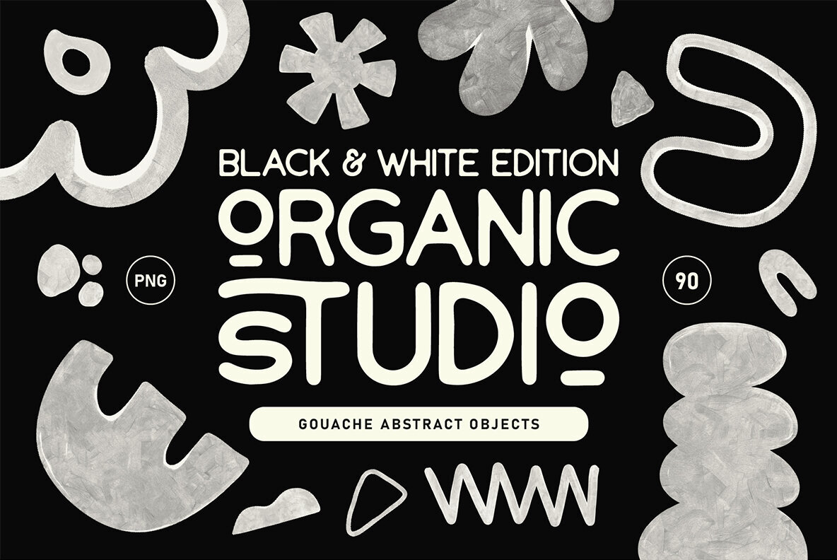 Black and White Organic Abstract Studio 1