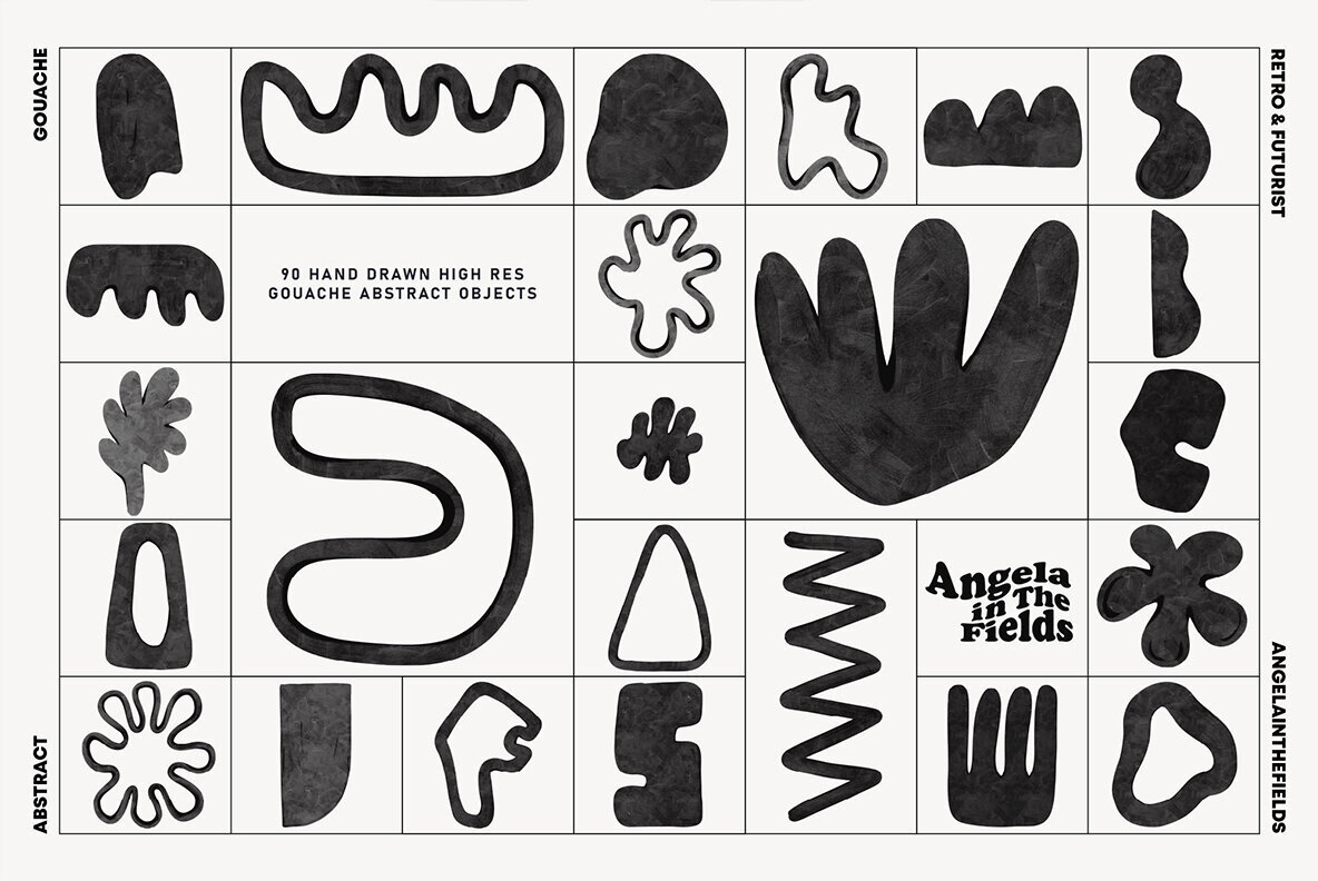 Black and White Organic Abstract Studio 3