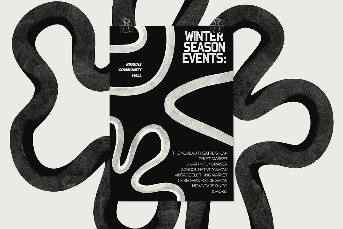 Black and White Organic Abstract Studio 4