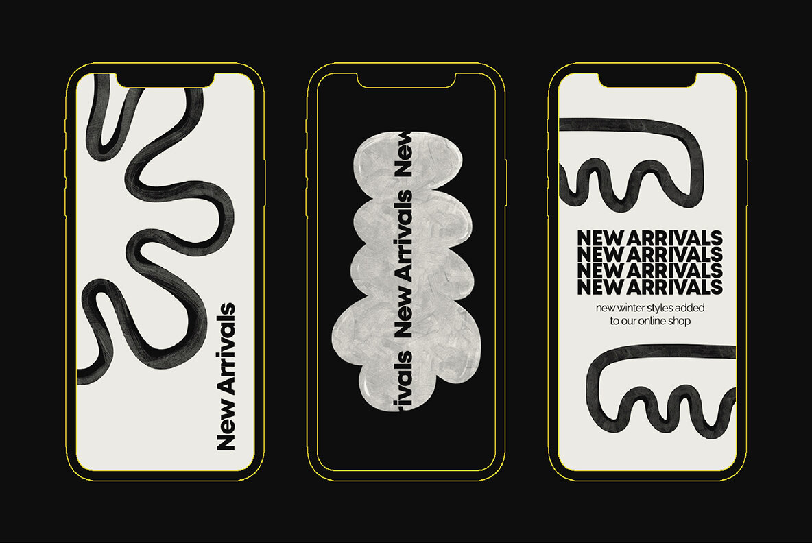 Black and White Organic Abstract Studio 9