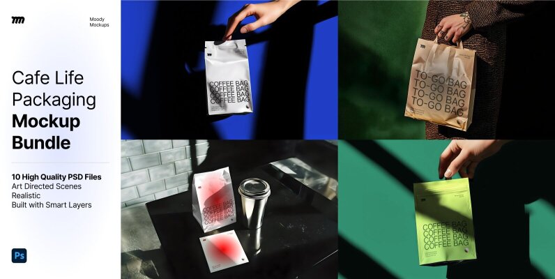 10 Cafe Life Mockups Bundle