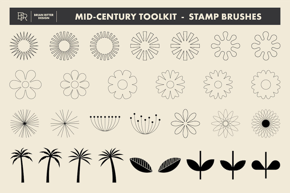 Mid Century Retro Toolkit for Procreate 7