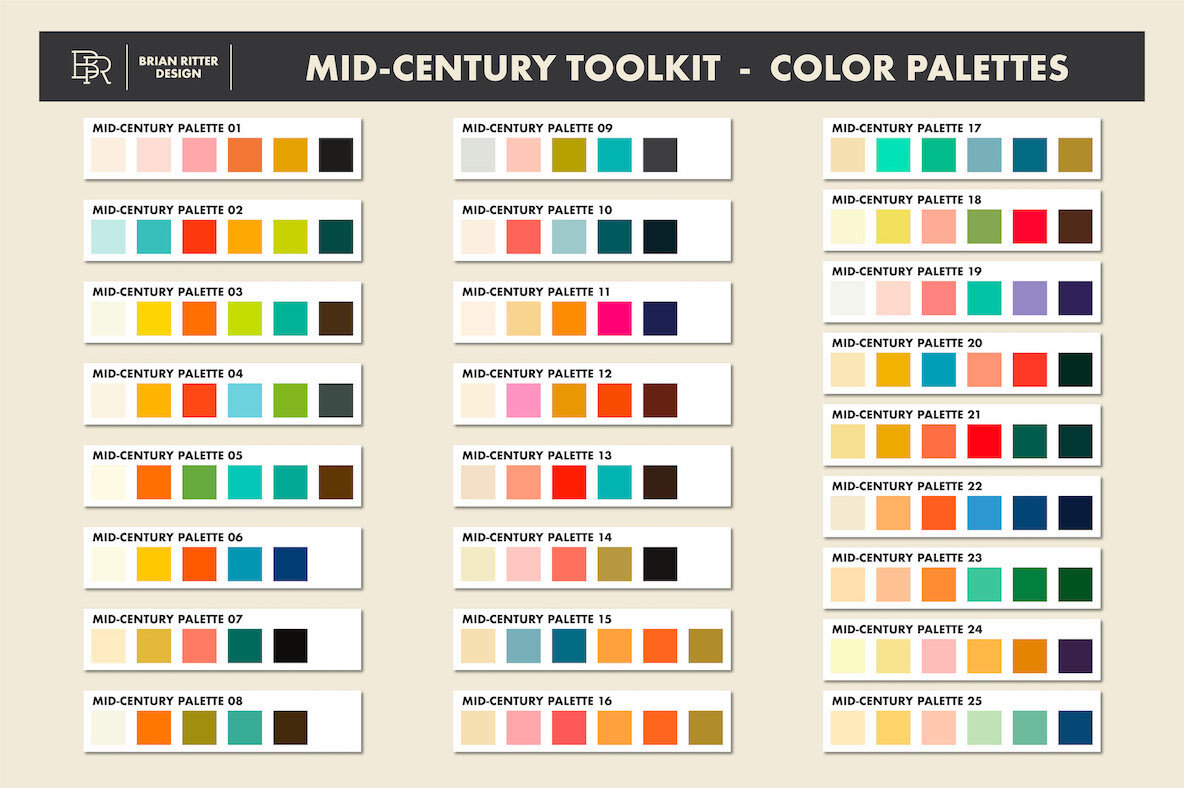 Mid Century Retro Toolkit for Procreate 11