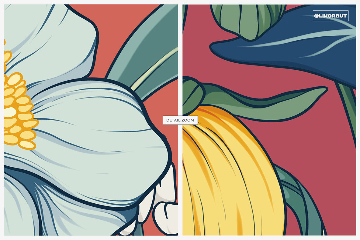 Mori Abstract Flower Pattern and Motifs 4