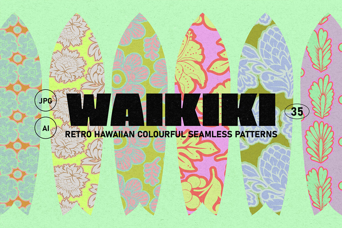 Vintage Hawaiian Vector Patterns 1