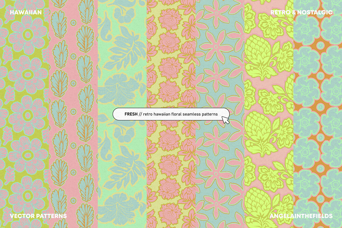 Vintage Hawaiian Vector Patterns 3