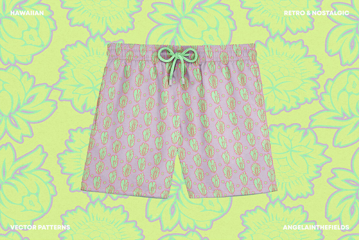 Vintage Hawaiian Vector Patterns 4