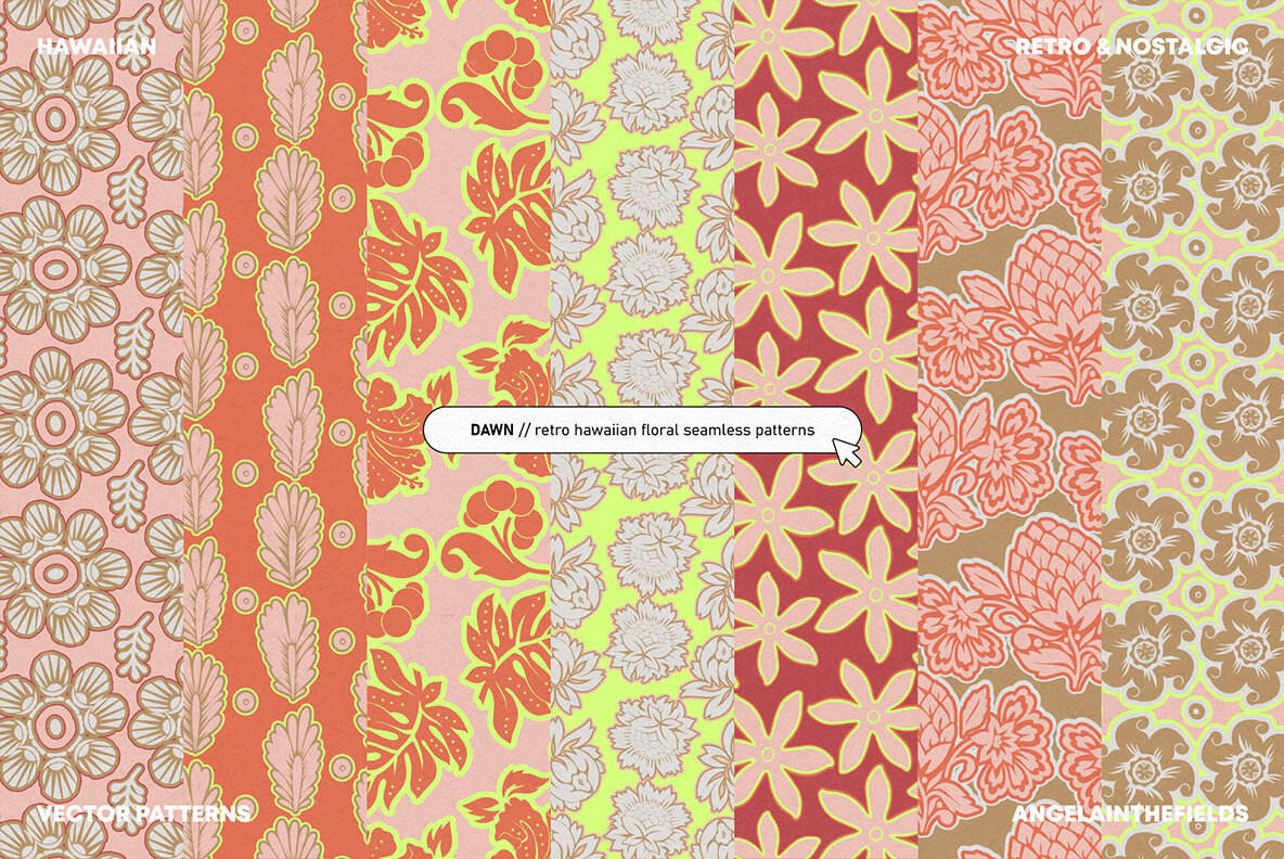 Vintage Hawaiian Vector Patterns 5